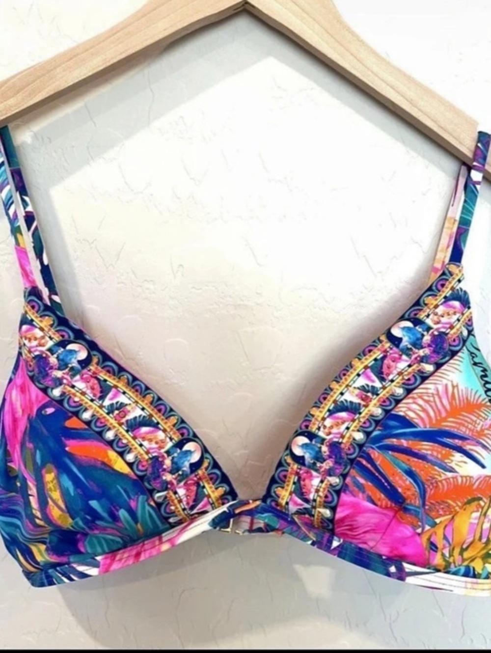Camilla Floral Bikini Top and Bottom in Blue & Pink Like New